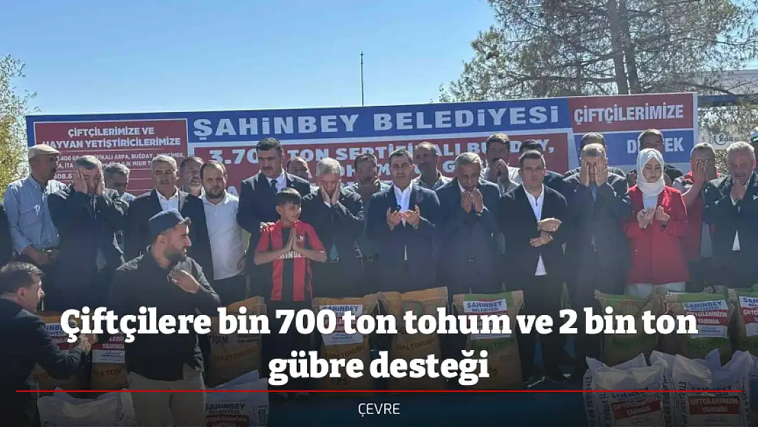 Çiftçilere bin 700 ton tohum ve 2 bin ton gübre desteği