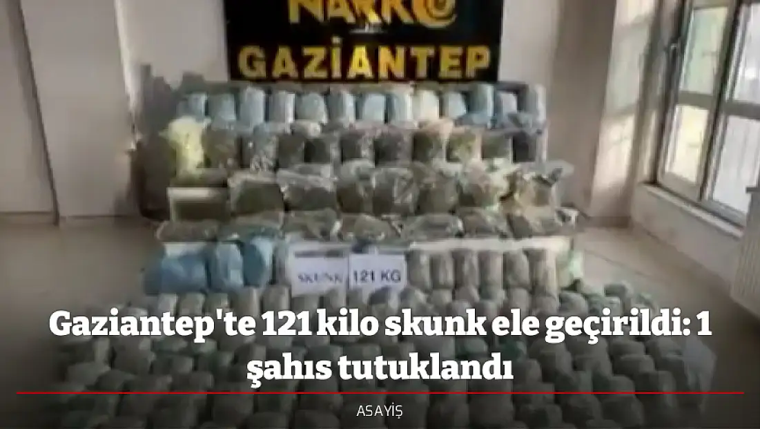Gaziantep'te 121 kilo skunk ele geçirildi: 1 şahıs tutuklandı