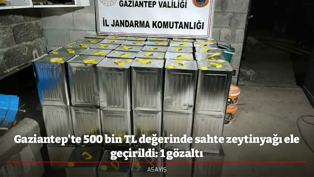 Gaziantep'te 500 bin TL değerinde sahte zeytinyağı ele geçirildi: 1 gözaltı