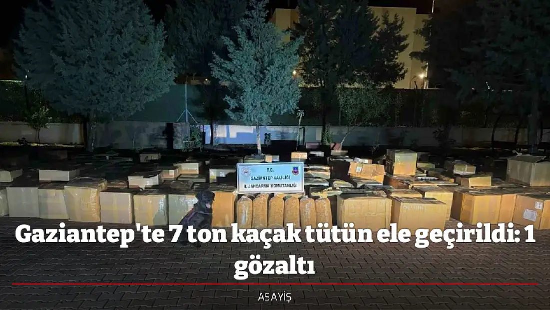 Gaziantep'te 7 ton kaçak tütün ele geçirildi: 1 gözaltı