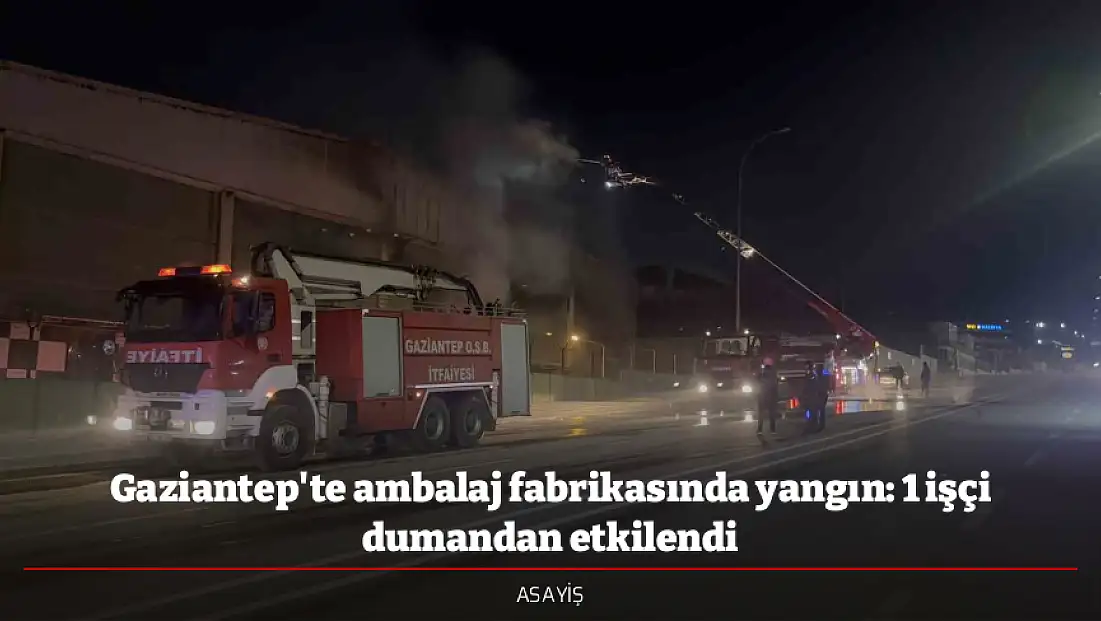Gaziantep'te ambalaj fabrikasında yangın: 1 işçi dumandan etkilendi