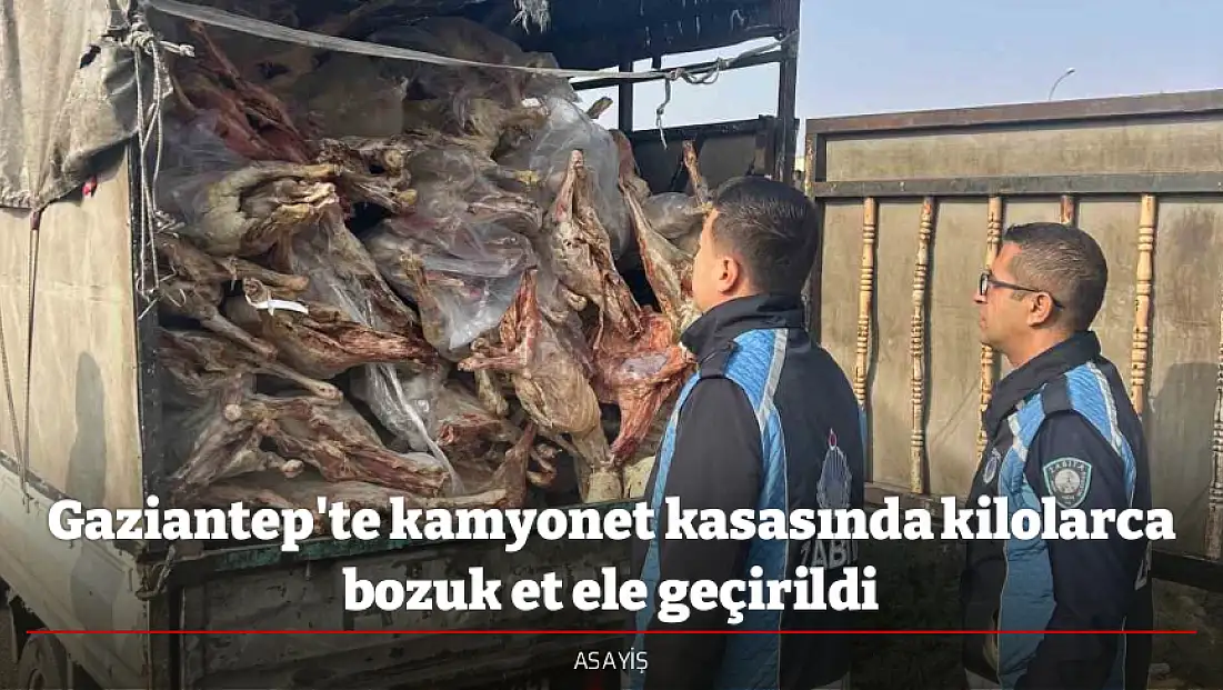 Gaziantep'te kamyonet kasasında kilolarca bozuk et ele geçirildi