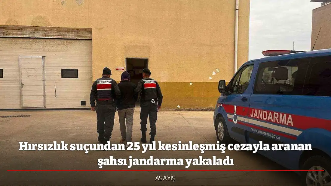 Hırsızlık suçundan 25 yıl kesinleşmiş cezayla aranan şahsı jandarma yakaladı