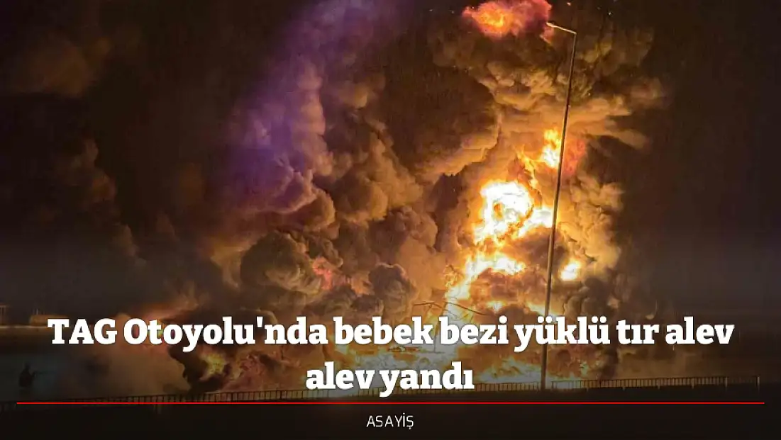 TAG Otoyolu'nda bebek bezi yüklü tır alev alev yandı