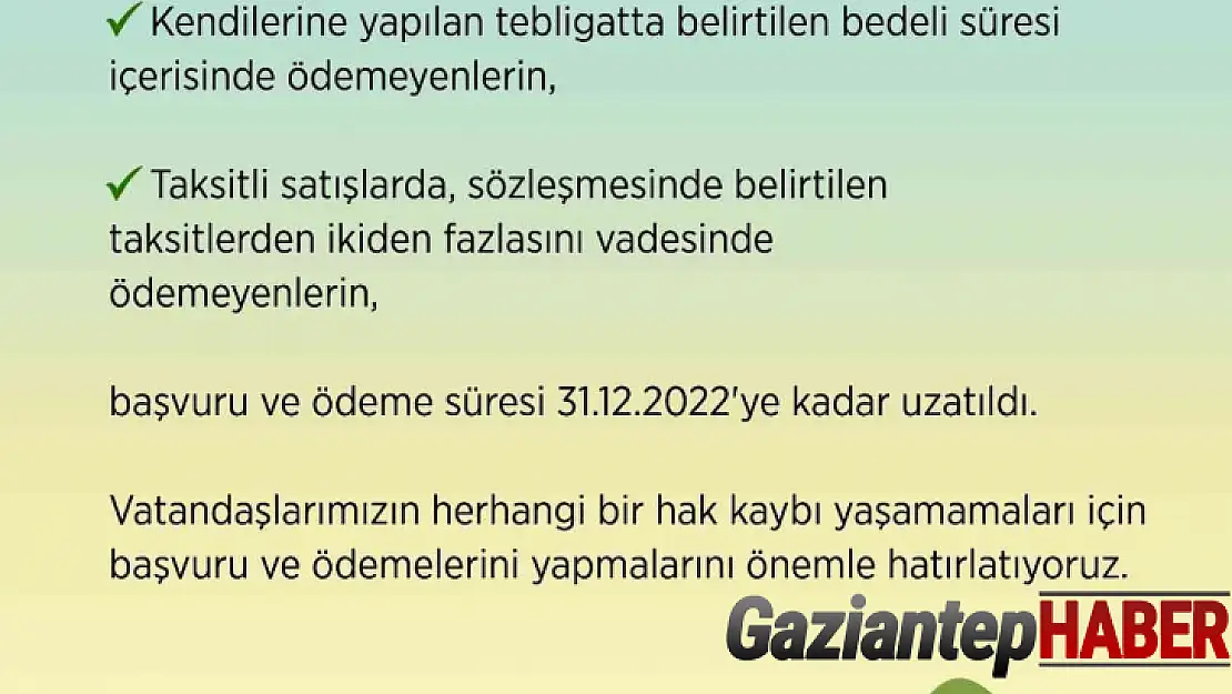 2/B ve Hazine'ye ait tarım arazilerinin hak sahiplerine satışına ilişkin başvurular için son tarih 31 Aralık