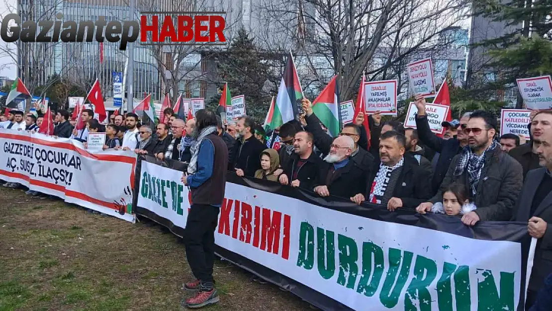 ABD Ankara Büyükelçiliği önünde İsrail'e protesto