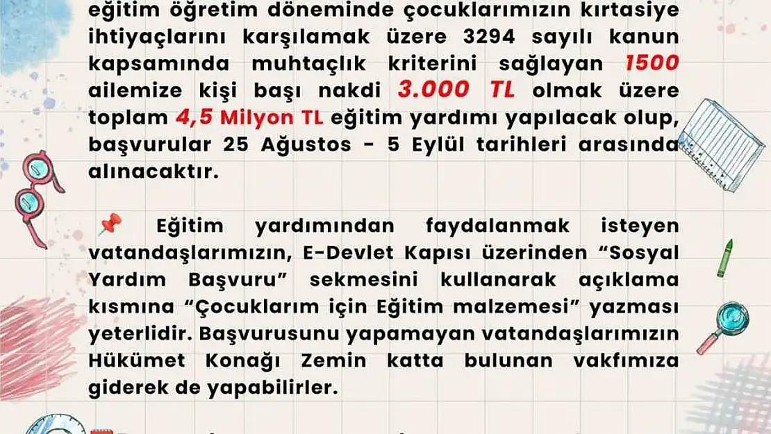 Araban Kaymakamlığı bin 500 ihtiyaç sahibi çocuklara yardım yapacak