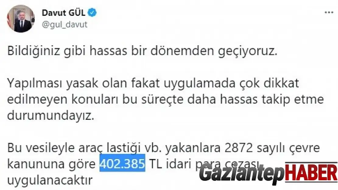 Araç lastiği yakanlara 402 bin TL ceza kesilecek