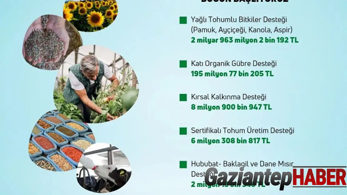 Bakan Kirişci, 6 farklı kalemde 3 milyar 176 milyon liralık destek ödemelerinin başladığını bildirdi