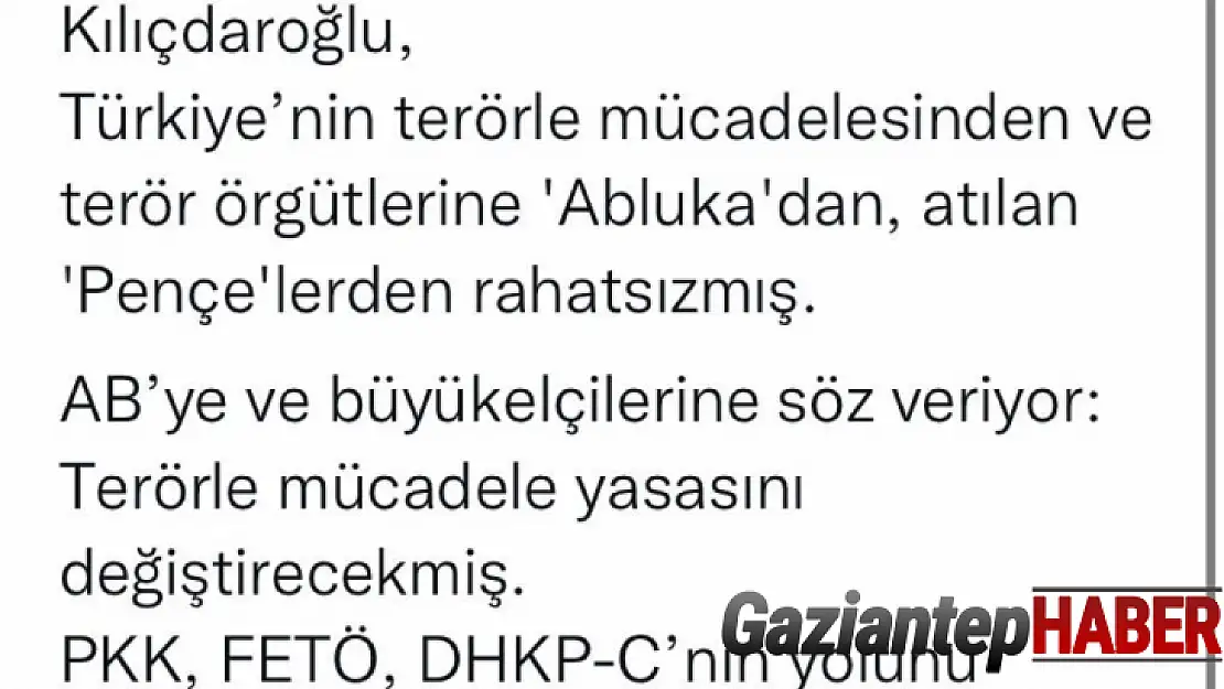 Bakan Soylu: 'Kılıçdaroğlu, Türkiye'nin terörle mücadelesinden ve terör örgütlerine 'Abluka'dan, atılan 'Pençe'lerden rahatsızmış'