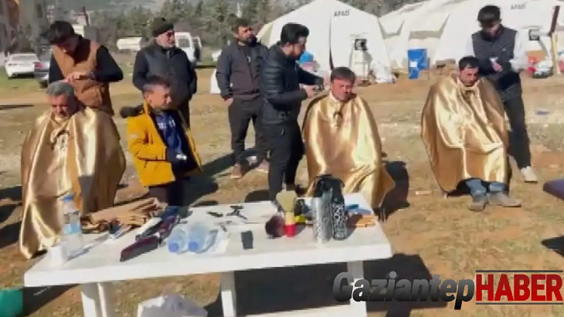 Çadırkentte kalanlar tıraş edildi, kız çocuklarına saç bakımı yapıldı