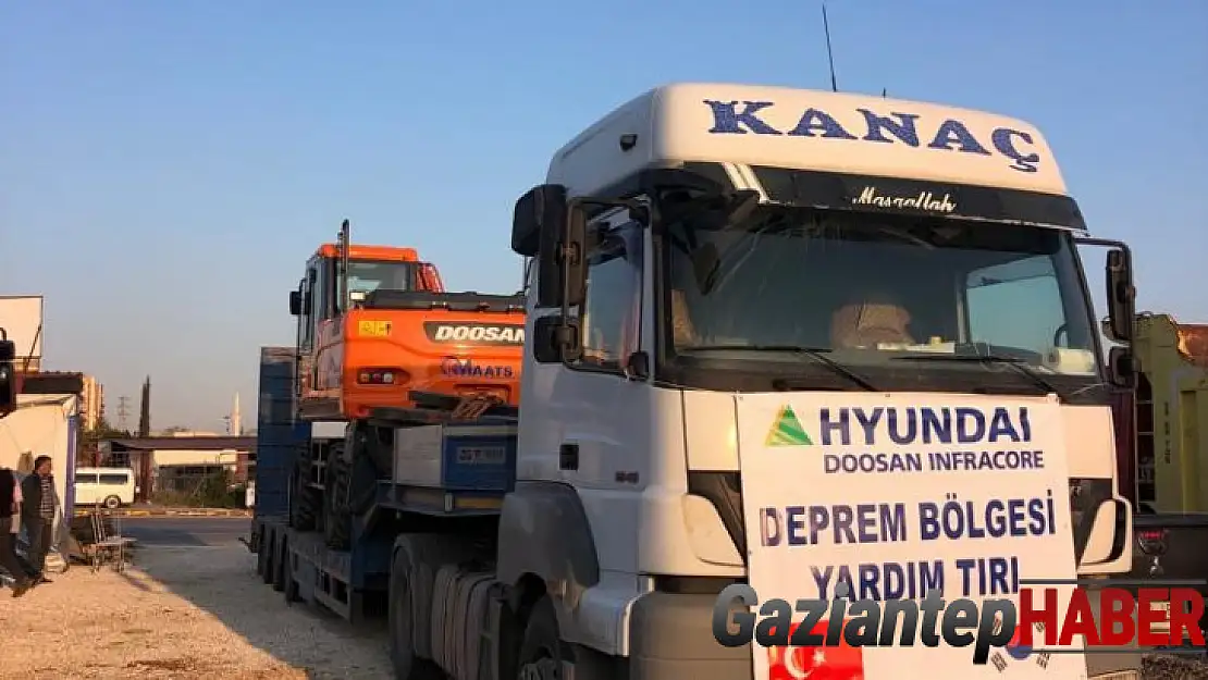 DOOSAN iş makinaları ile deprem bölgesine destek Veriyor