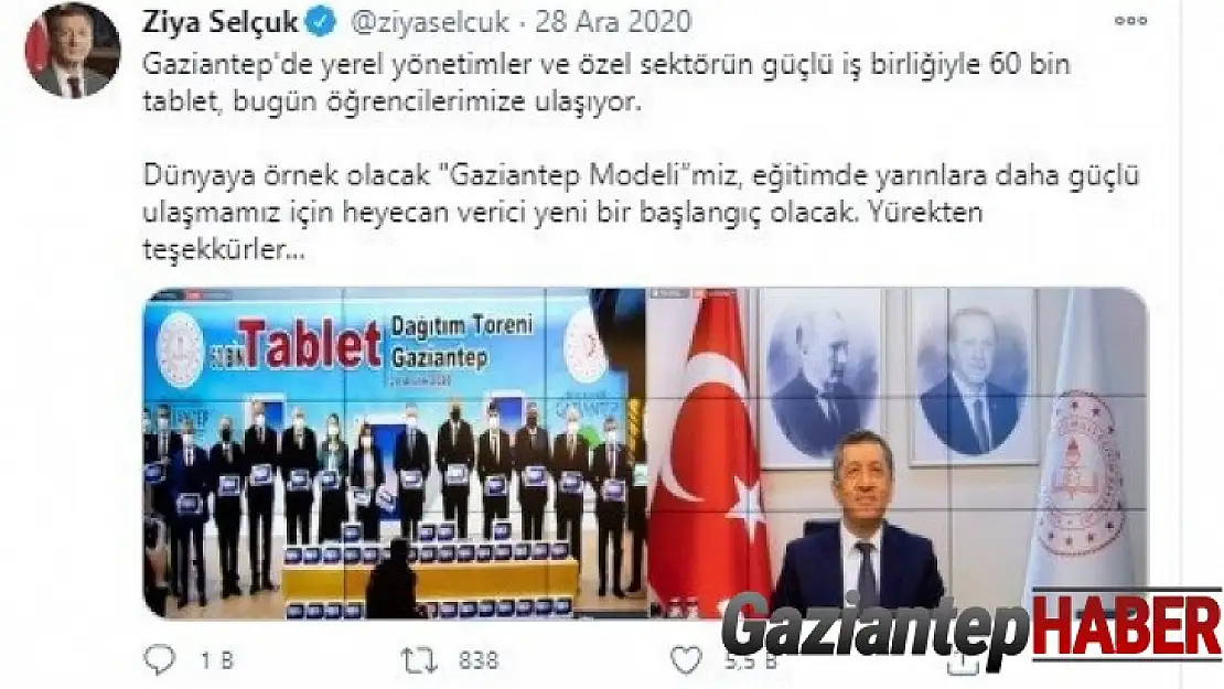 Gaziantep modeli Milli Eğitim Bakanı'nın takdirini topladı