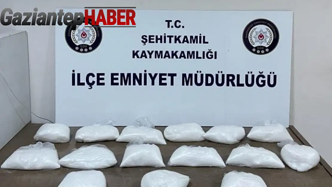 Gaziantep'te 14 kilo metamfetamin ele geçirildi