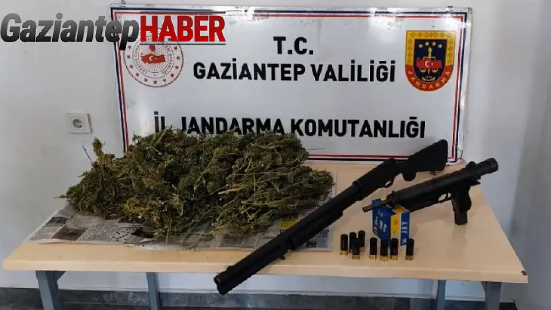 Gaziantep'te 4 kilo esrar ile uzun namlulu otomatik silah ele geçirildi