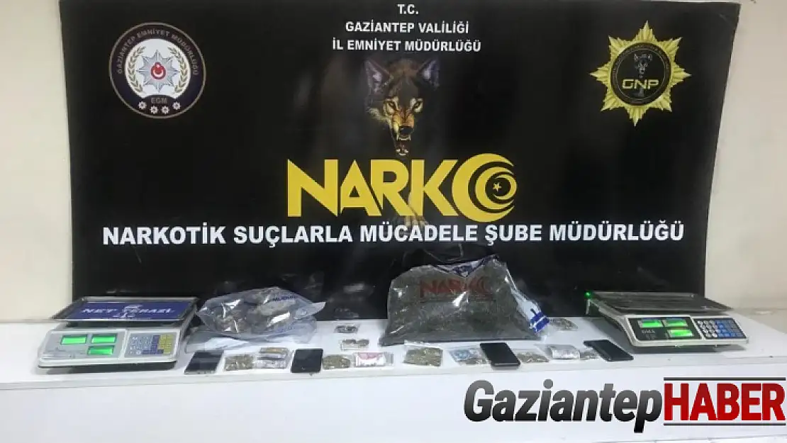 Gaziantep'te 5 kilo 700 gram esrar ele geçriidli