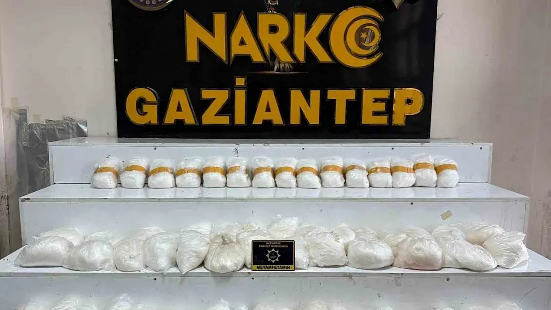 Gaziantep'te 58 kilo metamfetamin ele geçirildi
