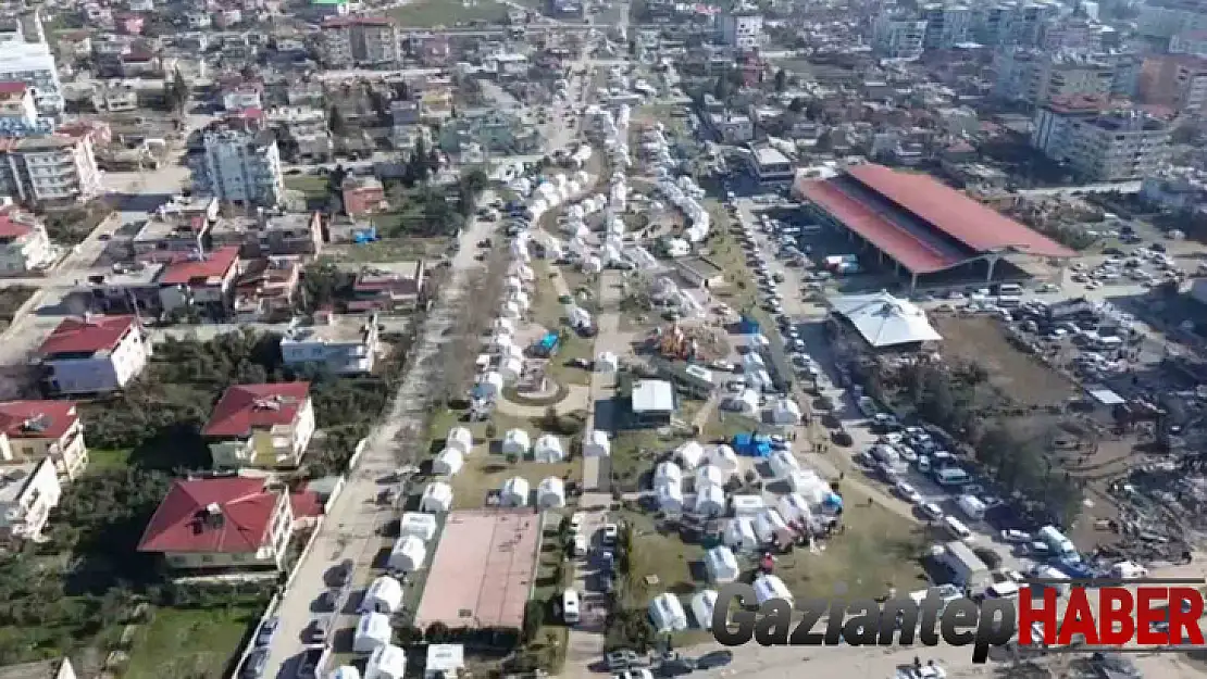 Gaziantep'te çadır kent havadan görüntülendi