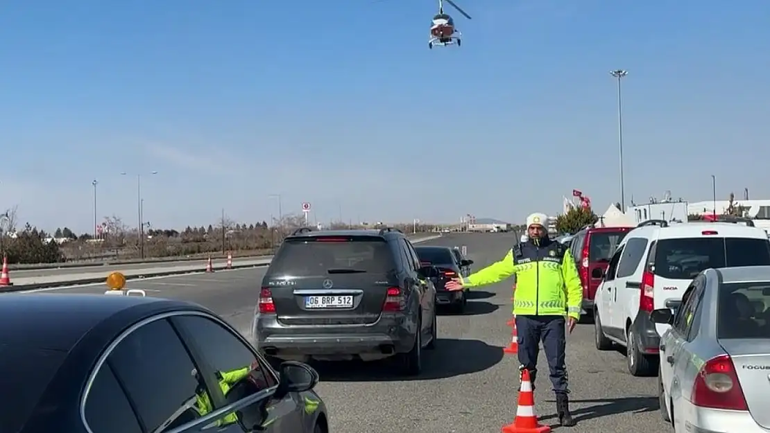 Gaziantep'te cayrokopter destekli denetimlerde 5 araç trafikten men edildi