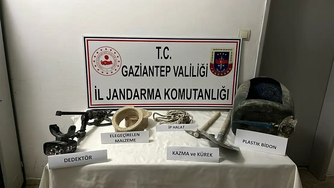 Gaziantep'te kaçak kazı yapan 2 şahıs suçüstü yakalandı