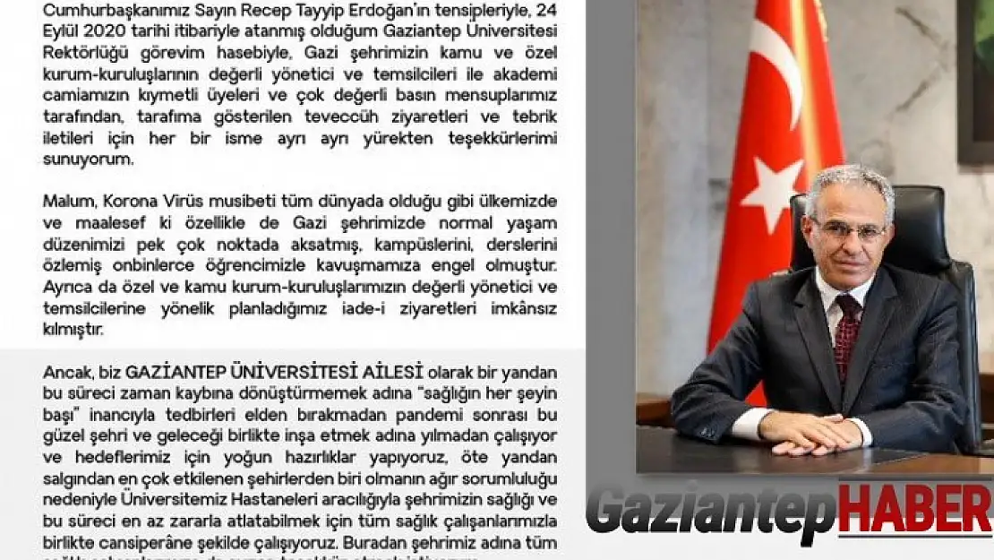 Gaziantep Üniversitesi Rektöründen son dakika açıklaması