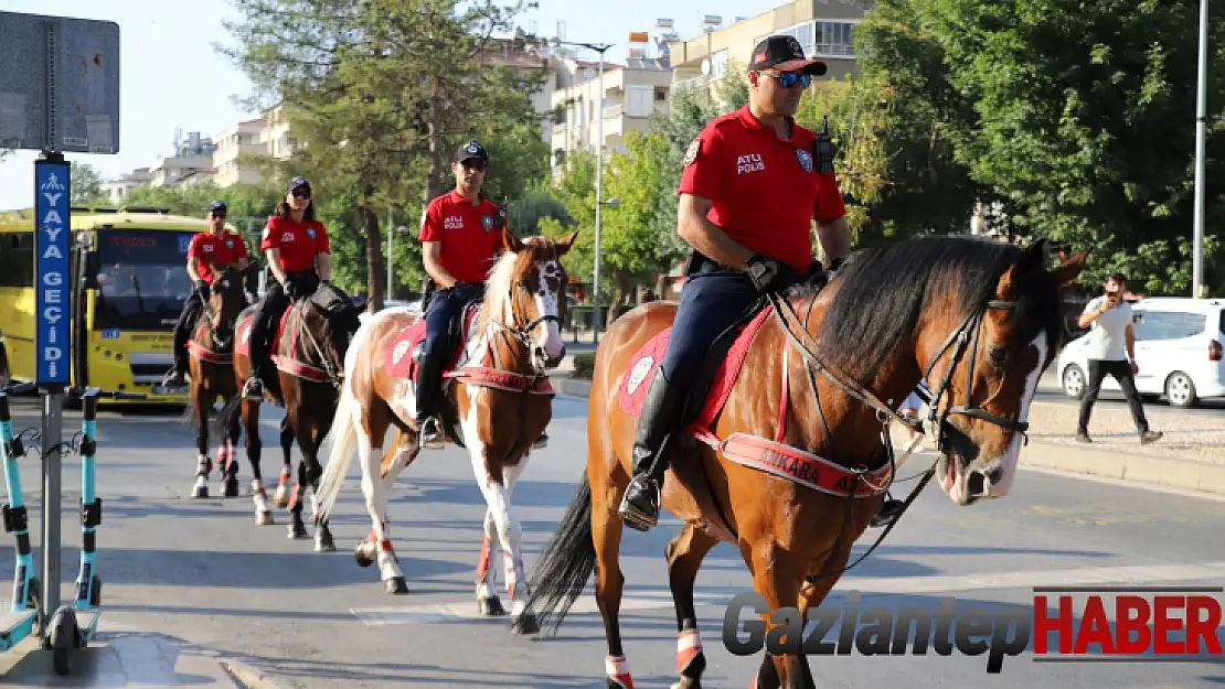 Görenler bir daha baktı! Atlı polisler Gaziantep'te