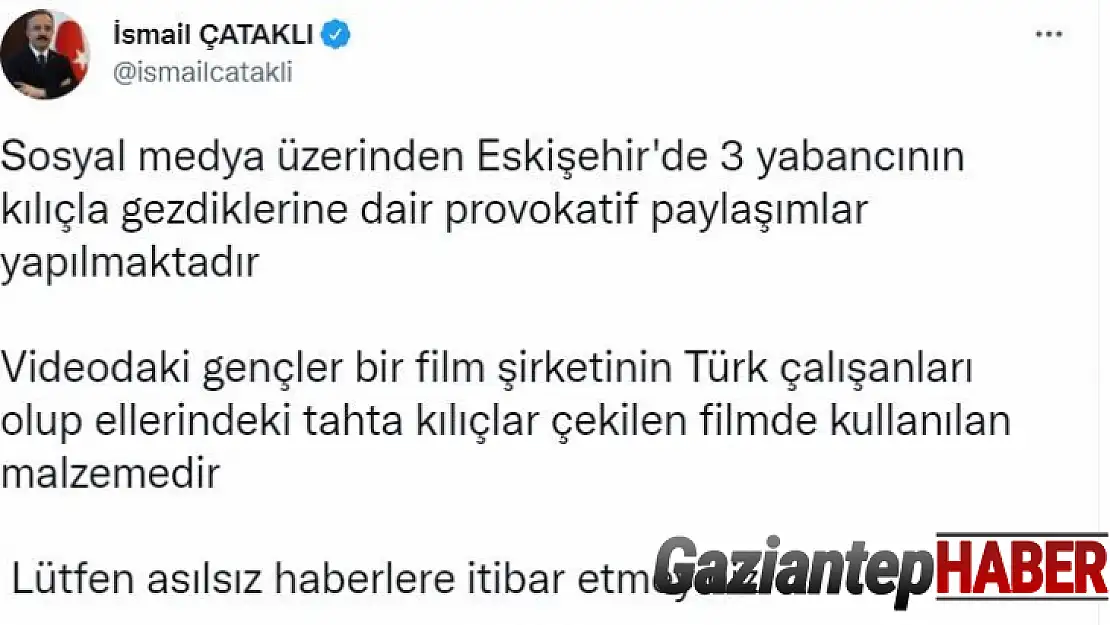 İçişleri Bakan Yardımcısı Çataklı'dan provokatif paylaşımlar hakkında açıklama