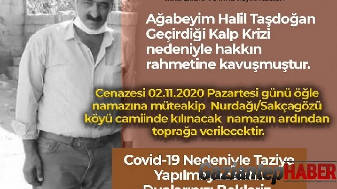 Gaziantep Milletvekili  Dr. Muhittin Taşdoğan'ın acı günü
