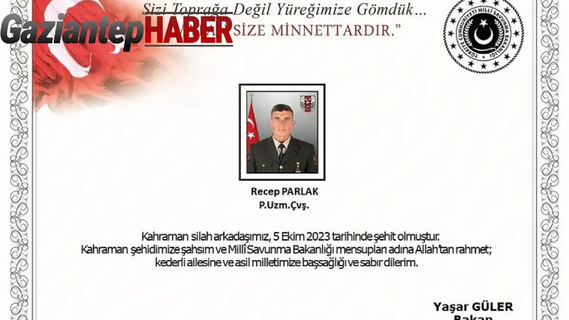 MSB: 'Pençe-Kilit operasyonu bölgesinde 1 asker şehit oldu'