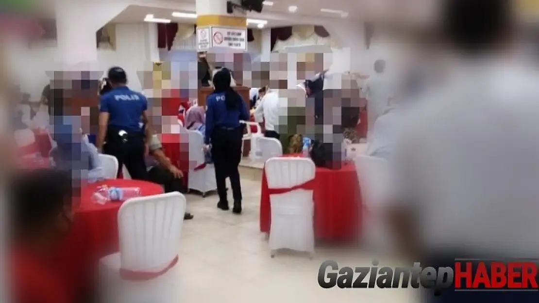 Nizip polisinden düğün salonlarında korona virüs denetimi