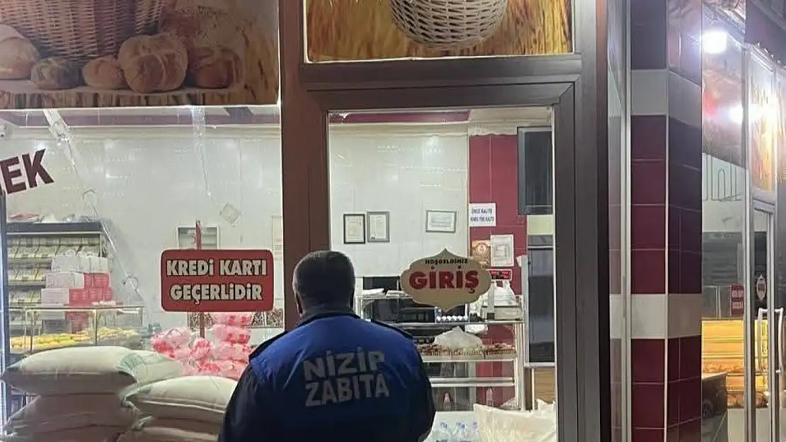 Nizip'te zabıta ekiplerinden iftar ve sahur öncesi fırın denetimi