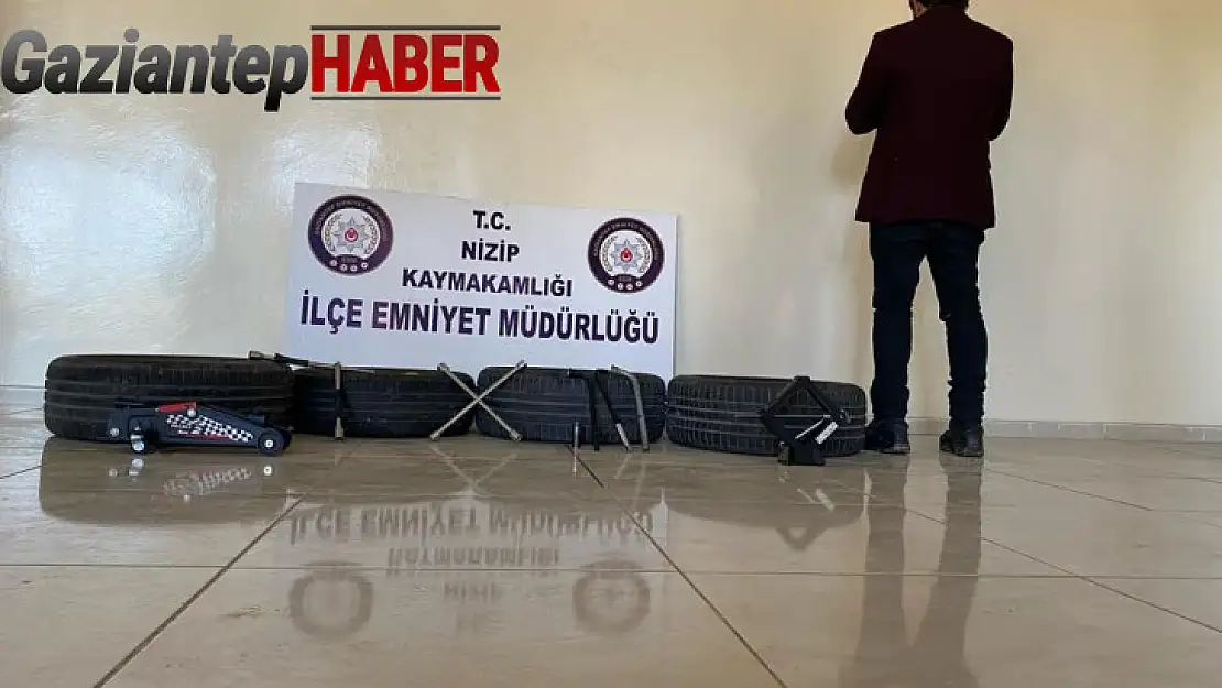 Park halindeki araçların lastiklerini jantlarıyla beraber çalan şahıs yakalandı