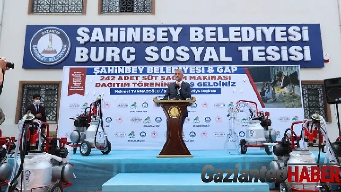 Şahinbey'den çiftçilere 242 adet süt sağım makinesi