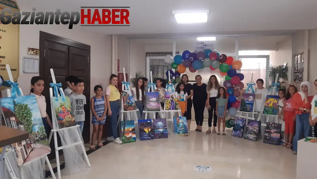 Şahinbeyli minik öğrencilerden muhteşem tablolar