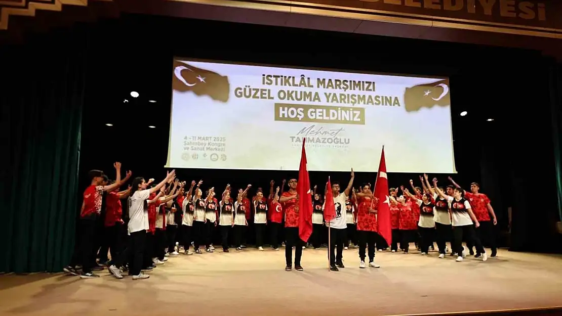 Şahinbeyli öğrenciler İstiklal Marşını en güzel okumak için yarıştı