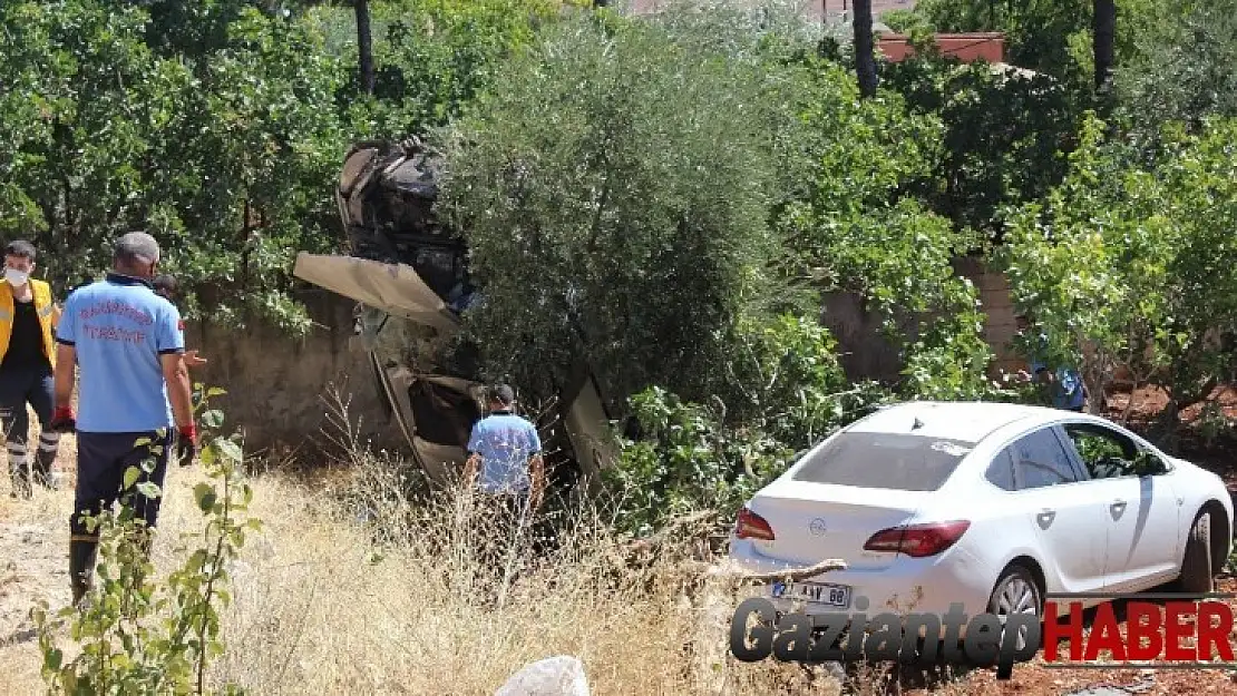 Tarlaya uçan araca fıstık ağacı ok gibi saplandı: 6 yaralı