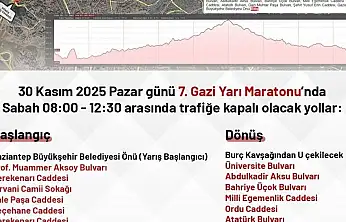 7. Gazi Yarı Maratonu nedeniyle kent merkezinde bazı yollar trafiğe kapatılacak