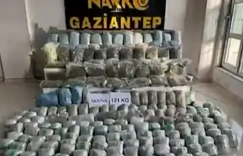 Gaziantep'te 121 kilo skunk ele geçirildi: 1 şahıs tutuklandı