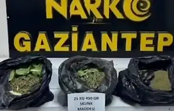 Gaziantep'te 22 kilo skunk ile çok sayıda silah ele geçirildi: 7 gözaltı