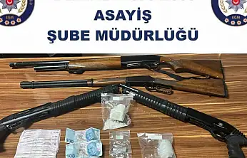 Gaziantep'te 4 adet ruhsatsız tüfek ile uyuşturucu madde ele geçirildi: 4 gözaltı