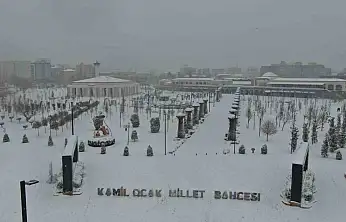 Gaziantep'te kar manzarası havadan görüntülendi