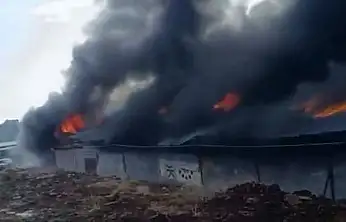 Nurdağı'nda depo yangını