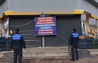 Şahinbey Belediyesi'nden tarihi geçmiş ürün satan markete kapatma cezası