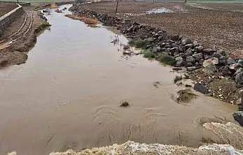 Yavuzeli'nde yağış etkili oldu, Karasu Çayı'nın debisi yükseldi