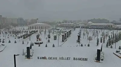 Gaziantep'te kar manzarası havadan görüntülendi