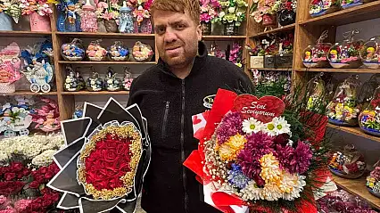Gaziantep'teki çiçekçilerde 14 Şubat yoğunluğu