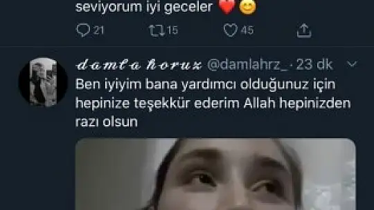 17 yaşındaki kayıp Damla sosyal medya hesabından mesaj paylaştı