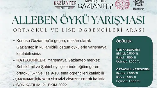 Alleben öykü yarışması için başvurular başladı