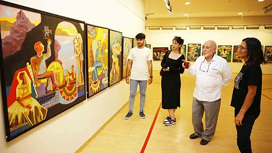 Anneler ve çocuklar temalı resim sergisi