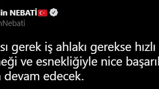 Bakan Nebati: 'Türk iş dünyası örgütlerine iletilen mektubun endişe oluşturması anlamsızdır'